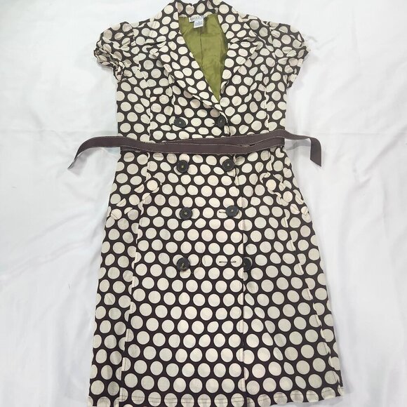 Signature By Robbie Bee Brown Polka Dot Vintage Pin-Up Wrap Dress Size 10
Lot K - Picture 2 of 10